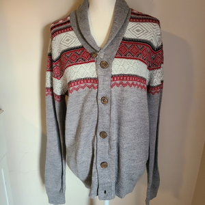 Buffalo Mens Shawl‎ Collar Cardigan Sweater Size Large